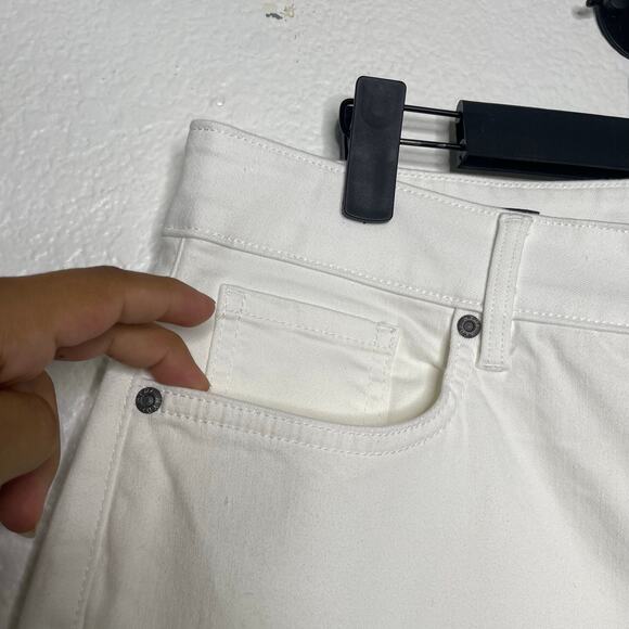 NYDJ Womens Jeans Size 12 White Marilyn Straight Ankle Mock Fly w/ Slit - Picture 11 of 15